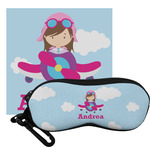 Airplane & Girl Pilot Eyeglass Case & Cloth (Personalized)