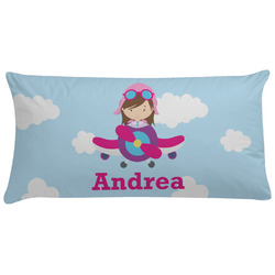 Airplane & Girl Pilot Pillow Case (Personalized)