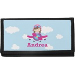 Airplane & Girl Pilot Canvas Checkbook Cover (Personalized)