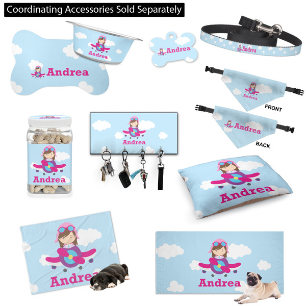 Airplane & Girl Pilot Customized Pet Accessories