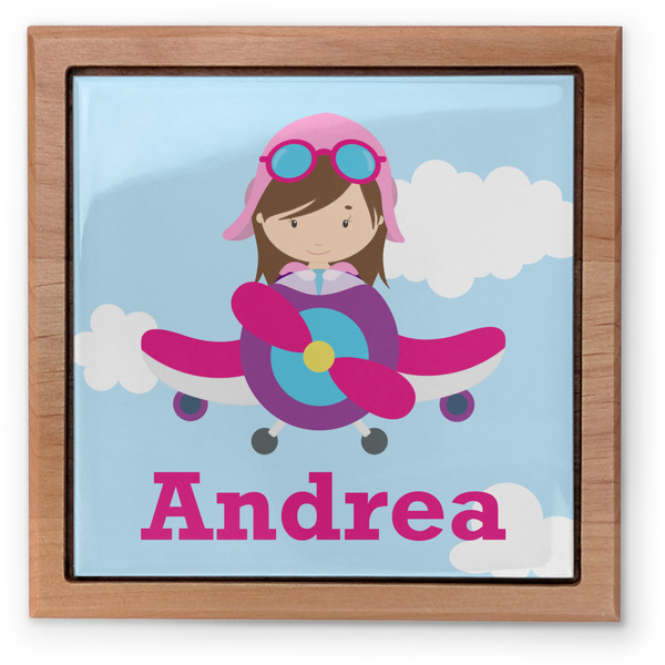 Airplane & Girl Pilot Pet Urn - Apvl