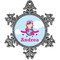 Airplane & Girl Pilot Vintage Snowflake Ornament (Personalized)