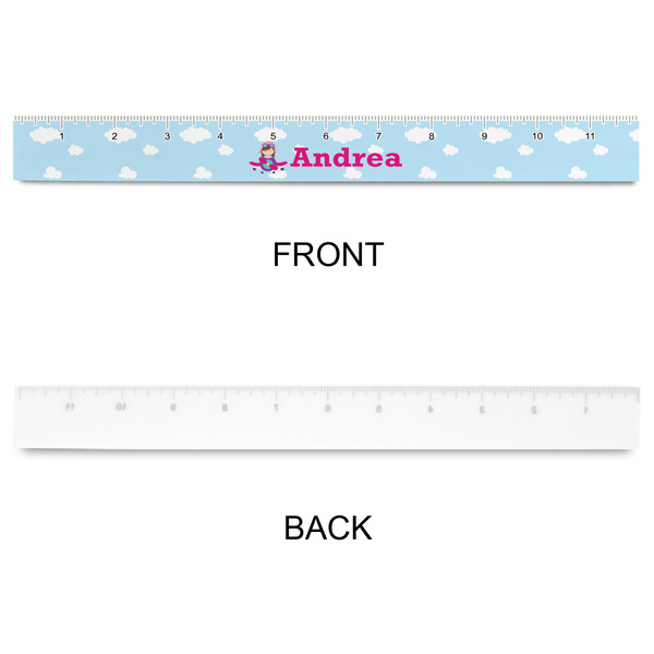 Airplane & Girl Pilot Plastic Ruler - 12" - APPROVAL