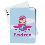 Airplane & Girl Pilot Playing Cards (Personalized)