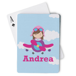 Airplane & Girl Pilot Playing Cards (Personalized)
