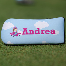 Airplane & Girl Pilot Blade Putter Cover (Personalized)