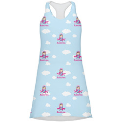 Airplane & Girl Pilot Racerback Dress - Large (Personalized)