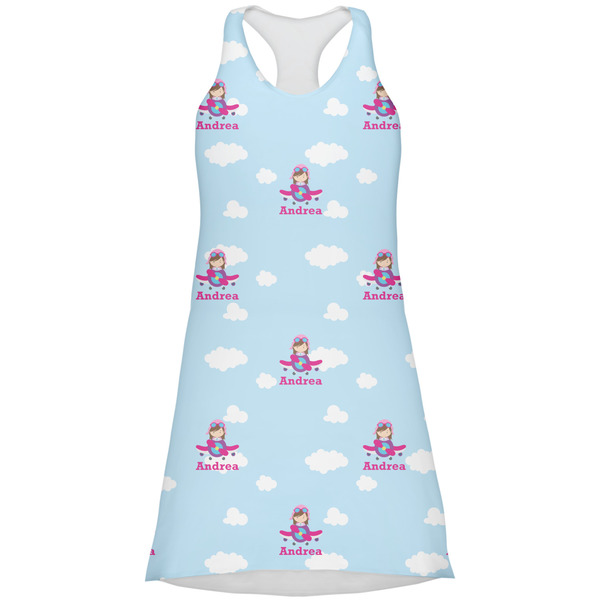 Custom Airplane & Girl Pilot Racerback Dress (Personalized)