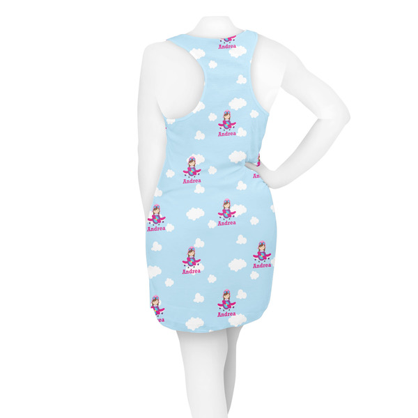 Airplane & Girl Pilot Racerback Dress - On Model - Back