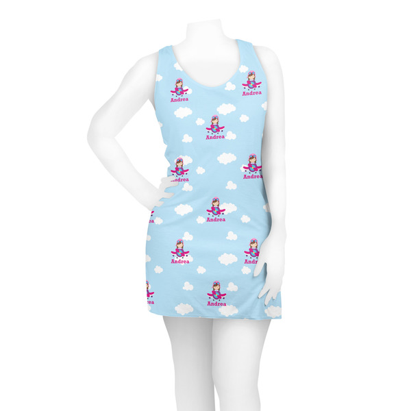 Airplane & Girl Pilot Racerback Dress - On Model - Front