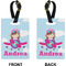 Airplane & Girl Pilot Rectangle Luggage Tag (Front + Back)
