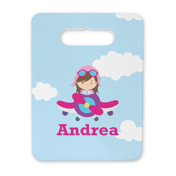 Airplane & Girl Pilot Rectangular Trivet with Handle (Personalized)