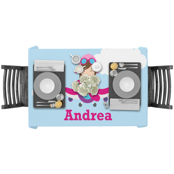 Airplane & Girl Pilot Rectangular Tablecloths - LIFESTYLE