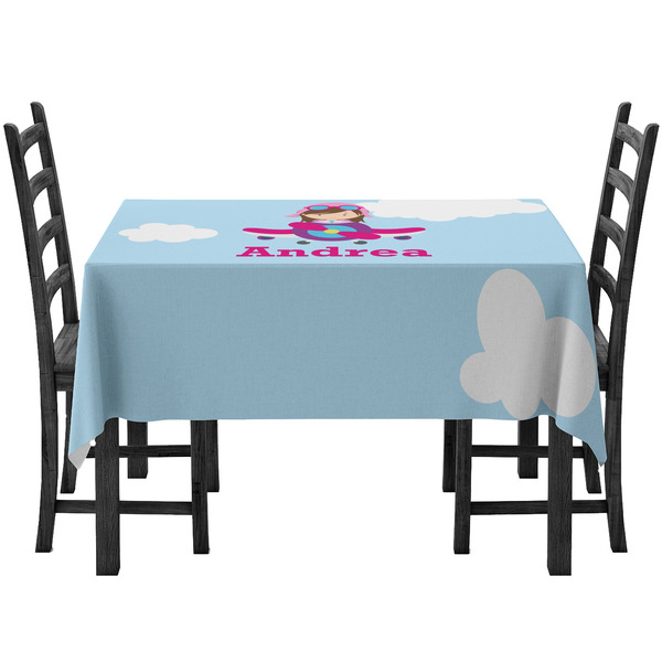 Custom Airplane & Girl Pilot Tablecloth (Personalized)