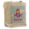 Airplane & Girl Pilot Reusable Cotton Grocery Bag - Front View