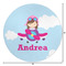 Airplane & Girl Pilot Round Area Rug - Size