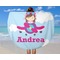 Airplane & Girl Pilot Round Beach Towel - In Use