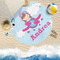 Airplane & Girl Pilot Round Beach Towel Lifestyle