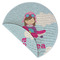 Airplane & Girl Pilot Round Linen Placemats - Front (folded corner double sided)