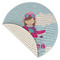 Airplane & Girl Pilot Round Linen Placemats - Front (folded corner single sided)