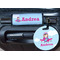 Airplane & Girl Pilot Round Luggage Tag & Handle Wrap - In Context