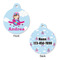 Airplane & Girl Pilot Round Pet Tag - Front & Back