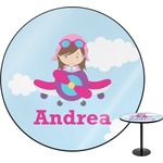 Airplane & Girl Pilot Round Table - 30" (Personalized)