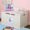 Airplane & Girl Pilot Round Wall Decal on Toy Chest
