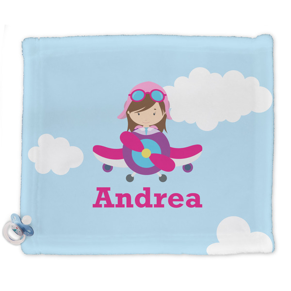 Custom Airplane & Girl Pilot Security Blankets - Double Sided (Personalized)