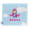 Airplane & Girl Pilot Security Blanket - Front View