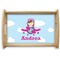 Airplane & Girl Pilot Natural Wooden Tray - Small (Personalized)