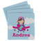Airplane & Girl Pilot Set of 4 Sandstone Coasters - Front View