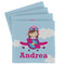 Airplane & Girl Pilot Absorbent Stone Coasters - Set of 4 (Personalized)
