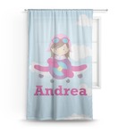 Airplane & Girl Pilot Sheer Curtains (Personalized)