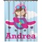 Airplane & Girl Pilot Extra Long Shower Curtain - 70"x84" (Personalized)