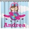 Airplane & Girl Pilot Shower Curtain (Personalized) (Non-Approval)