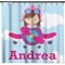 Airplane & Girl Pilot Shower Curtain (Personalized)