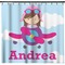 Airplane & Girl Pilot Shower Curtain - 71" x 74" (Personalized)