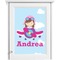 Airplane & Girl Pilot Single White Cabinet Decal