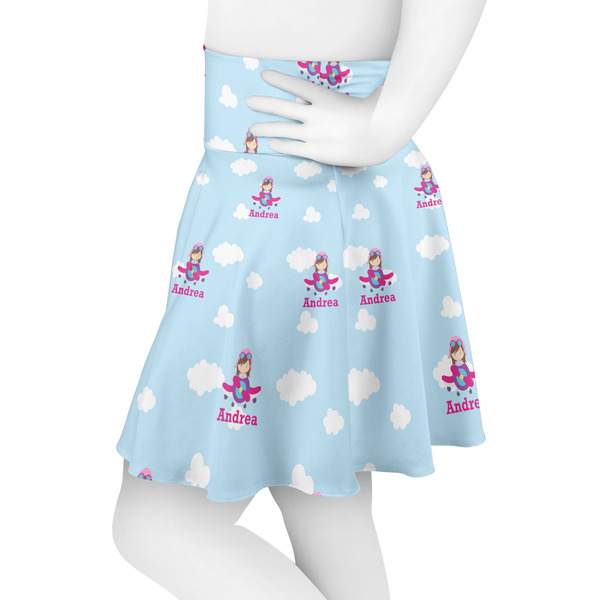 Airplane & Girl Pilot Skater Skirt - Side