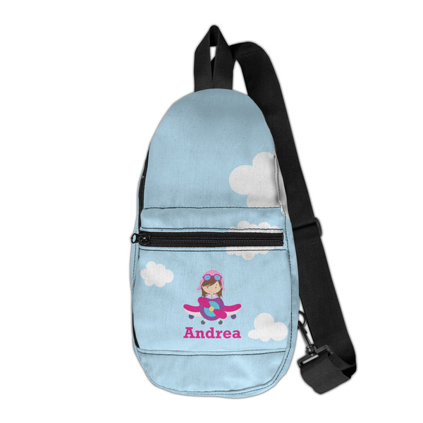 Custom Airplane & Girl Pilot Sling Bag (Personalized)