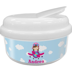Airplane & Girl Pilot Snack Container (Personalized)