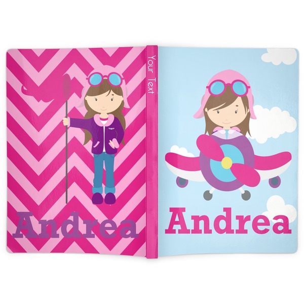 Airplane & Girl Pilot Soft Cover Journal - Apvl