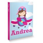 Airplane & Girl Pilot Softbound Notebook - 7.25" x 10" (Personalized)