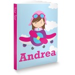 Airplane & Girl Pilot Softbound Notebook - 7.25" x 10" (Personalized)