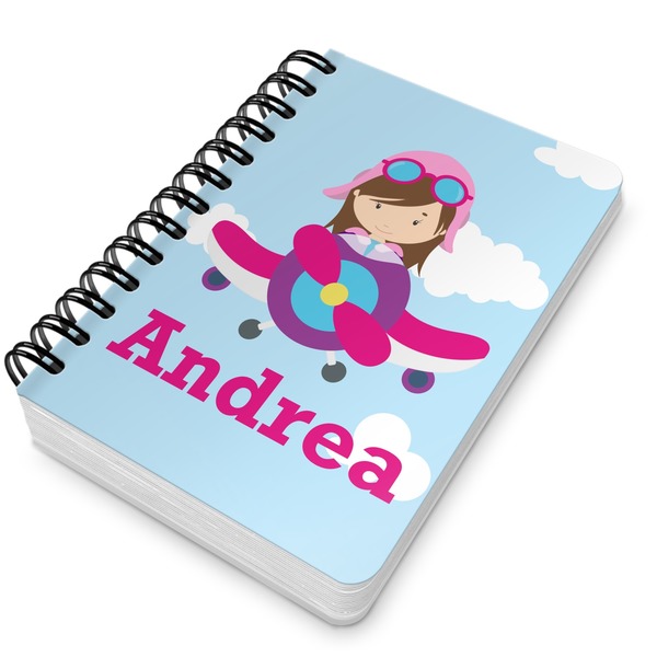 Airplane & Girl Pilot Spiral Journal 5 x 7 - Main
