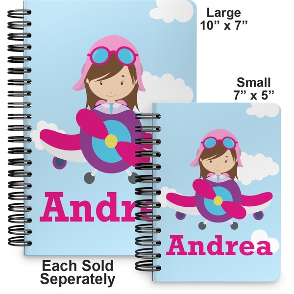 Airplane & Girl Pilot Spiral Journal - Comparison