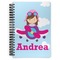 Airplane & Girl Pilot Spiral Notebook - 7x10 w/ Name or Text