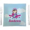 Airplane & Girl Pilot 9.5" Glass Square Lunch / Dinner Plate- Single or Set of 4 (Personalized)