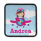 Airplane & Girl Pilot Iron On Square Patch w/ Name or Text